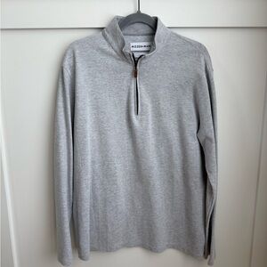 Mizzen+Main Light Gray Quarter-Zip Sweater